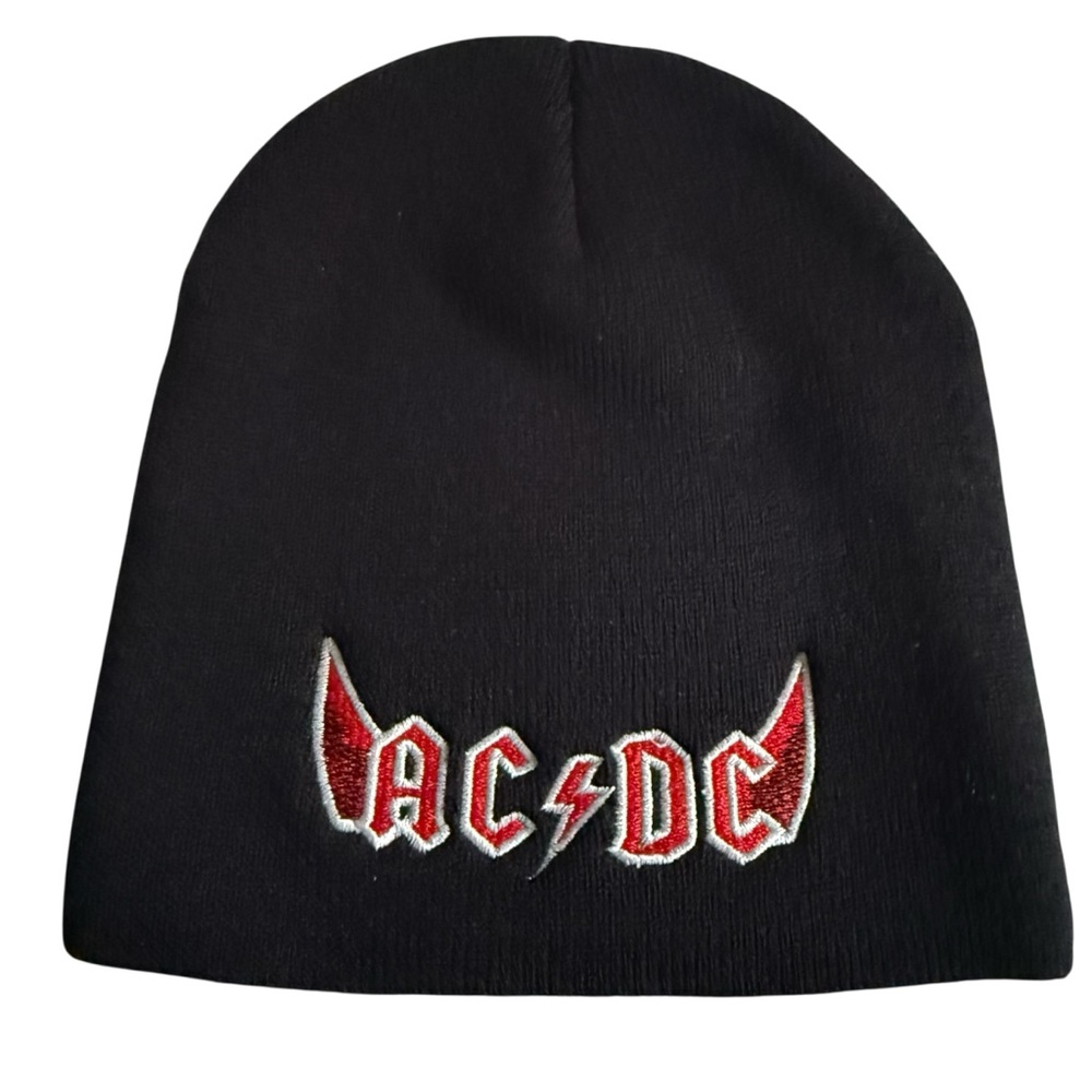 AC/DC Knit Beanie Black Winter Toque Outdoors Rock N Roll Y2K Streetwear NEW